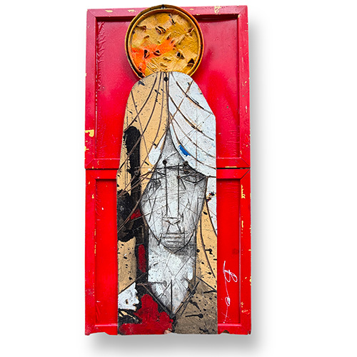 Michael Banks Mixed Media 13x26 The Quiet Saint WP6283
